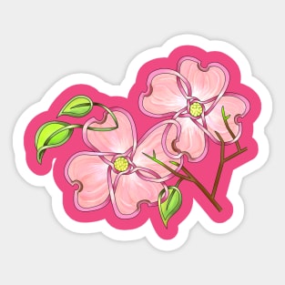 Pink dogwood Sticker